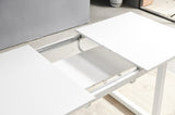 white color,Square Extendable Dining Table with metal leg,Modern Space Saving Kitchen Table for W234P181671