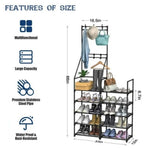 ZUN 5-Tier Shoe Rack Shoe Storage Organizer, Freestanding Coat and Shoe Rack, 25-30 Pairs Shoe Shelf for 09234507