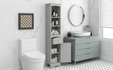 Tall Bathroom Cabinet, Freestanding Storage Cabinet with Drawer, MDF Board, Adjustable Shelf, Grey WF289423AAG