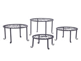 4 Plant Shelves with 4-1 Round Pattern in Black Baking Paint 87824548