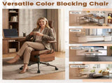 Brown Color Blocking Office Chair with 2D Adjustable Headrest, Ergonomic High-Back Desk Chair 330 61548618