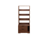 Night Stand with Bookshelf, Night Stand with 2 Storage Drawers for Bedroom 34726081