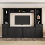 ZUN Minimalist Entertainment Wall Unit Set Bridge for TVs Up to 75'', Ample Storage Space TV Stand 57786157