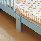 Single-layer vertical board with side guardrails, blue, 135*75*62.5cm, pine, children's wooden bed 60704776