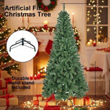 6FT Christmas Tree with 500 PVC Tips Green Artificial Plant Hinged Structure Metal Stand Holiday 41212508
