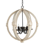 6 - Light Wood Chandelier, Hanging Light Fixture with Adjustable Chain for Kitchen Dining Room Foyer W2078138916