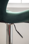 ZUN Ellston Upholstered Adjustable Swivel Barstools in Green, Set of 2 T2574P164875