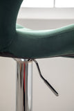 Ellston Upholstered Adjustable Swivel Barstools in Green, Set of 2 T2574P164875