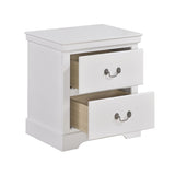 ZUN 1pc Classic Traditional 2 Drawers Nightstand White Finish Bedroom Furniture Wooden Bedside Table B011P286897