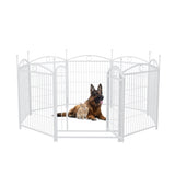 ZUN Dog Playpen Indoor 32 inch 8 Panels Metal Dog Pen Pet Dog Fence Outdoor Exercise Pen with Doors, W368P234001