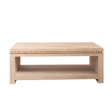 Modern Wood Coffee Table with Beaded Trim 47" Rectangular Coffee Table with Open Storage Shelf, W2729P298164
