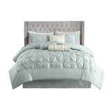 7 Piece Tufted Comforter Set Seafoam King B03597127