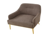 Modern Accent Chair Upholstered Armchair Single Sofa Chair with Curved Backrest and Gold Metal Legs N763P360684D