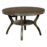 Rustic Grey Solid wood Round Dining Table w Shelf Dining Room Furniture 1pc Table Only B011107814