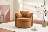 ZUN 029-Teddy Fabric Swivel And Storage Chair With Back Cushion For Living Room,Khaki W527P166252