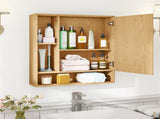 2 in 1 Mirrored Bathroom Wall Cabinet, Space-Saving Medicine Cabinet with Hidden Storage & Shelves 28407532