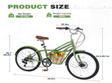 6 Speed, Steel Frame, Multiple Colors 24 Inch Bike,Commuter Bike for Adults W1019P352640