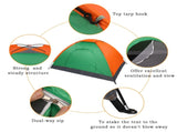 2-Person Waterproof Camping Dome Tent for Outdoor Hiking Survival Orange & Green 14786622