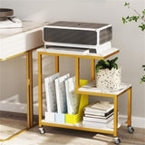 3-layer White edge table with wheels 06370740