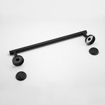 ZUN Matte Black Bathroom Hardware Set – 9-Piece Wall Mounted Towel Bar, Toilet Paper Holder, and Towel W1920P234178