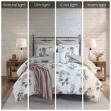 7 Piece Printed Seersucker Comforter Set with Throw Blanket Taupe/Blush King/Cal King B035P266670