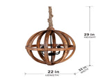 4 - Light Wood Chandelier, Hanging Light Fixture with Adjustable Chain for Kitchen Dining Room Foyer W2078138926