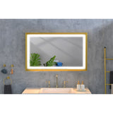 42x24 Inch LED Frontlit Bathroom Mirror with Metal Frame, Wall Mounted Vanity Mirror with Smart 48886599