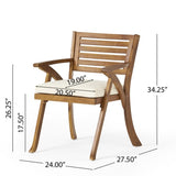 ZUN Outdoor Hermosa KD Wood Dining Chair 54555.00TEA