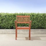 Caladesi Reddish Brown Wood Coastal Stackable Patio Armchair B093121215