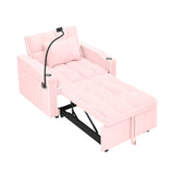 Convertible Sleeper Chair Sofa Adjustable Pull Out Sleeper Chair Multi-Pockets Folding Sofa W2353P268319