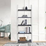 ZUN 5-Tier Shelves,Bookshelf, Storage Rack, Bookcase with Rubber Wood Frame, Ladder Shelf for Living W2582P195346