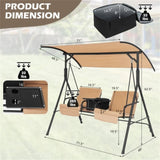 2 Seater Porch Swing Chair with Handy Storage and 360&deg Rotatable Tray 41361645