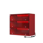 ZUN red LED light shoe box three layers with glass doors 14245699