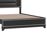 Queen Size PU Upholstered Bed, Headboard with LED Light Strips and Sparkling Shiny Decoration, No WF531199AAB