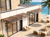 39"x30" Modern Polycarbonate Window Door Awning, UPF50 Waterproof Windproof Outdoor Patio Canopy 20740493