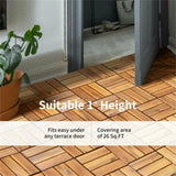 27 Pieces 12 x 12 Inch outdoor floor tilesAcacia Wood Interlocking Patio Deck Tile 92883574