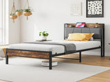 Twin Size Bed Frame, Storage Headboard with Charging Station, Solid and Stable, Noise Free, No Box 75440206