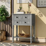 ZUN TREXM Narrow Console Table, Slim Sofa Table with Three Storage Drawers and Bottom Shelf for Living WF192646AAN