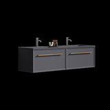 ZUN U054-Nevia60W-207 Nevia 60" Exclusive Gray Bathroom Vanity with Gray Solid Surface Sink, Wall W1865P147123