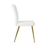 ZUN Modern White teddy wool dining chair, upholstered chair with fabric accent side chair with W210127517