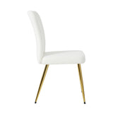 ZUN Modern White teddy wool dining chair, upholstered chair with fabric accent side chair with W210127517