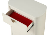 La Pierre Modern Style 5-Drawer Chest Made with Wood, Open Top Mirror and Gold Accents in Beige B009P270816