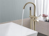 Floor Mount Bathtub Faucet Freestanding Tub Filler Brushed Gold Standing High Flow Shower Faucets 59626582