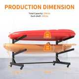 Freestanding Kayak Storage Rack Holds 2 Kayaks, Heavy-Duty Adjustable Stand with Lockable Wheels T2398P305829