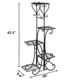 ZUN Indoor Outdoor 5-Tier Shelves Patio Plant Holder Outdoor Displaying Plants Flowers 51317415