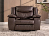 Faux Leather Rocker Swivel Recliner Chair, Manual Reclining Armchair with 360&deg Swivel Base, B2766P587865