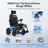 Automatic Reclining Foldable Wheelchairs for Adults, Longest Range 20 Miles of Deluxe 86921045