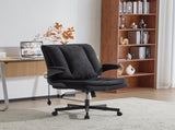Criss Cross Legged Office Chair with Flip-Up Back Built-In Dynamic Airbag Lumbar Support, Wide Seat 00438855