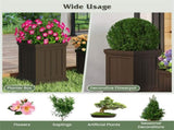 Set of 2 Stackable PP Planters with Efficient Drainage Holes, Weather-Resistant Flower Pots for 62103503
