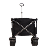 ZUN Folding Wagon, Heavy Duty Utility Beach Wagon Cart for Sand with Big Wheels, Adjustable Handle&Drink W321P163962